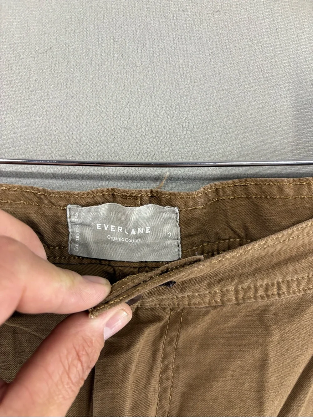 Everlane Linen Blend Fatigue Barrel Military Pants Sz 2 Brown Women High Rise